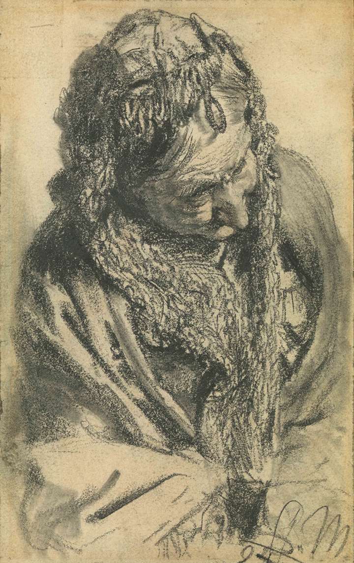 Head of an Old Woman with a Shawl